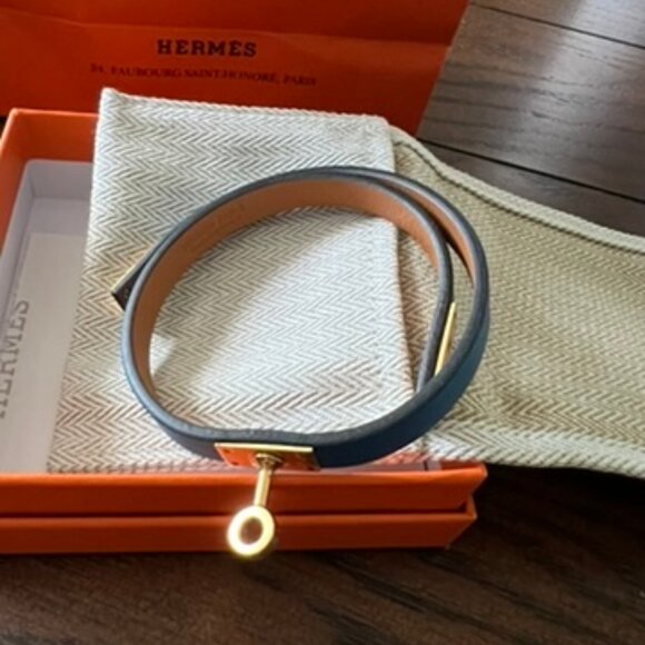 Hermés Blue Kelly Double Tour Bracelet - Picture 1 of 9